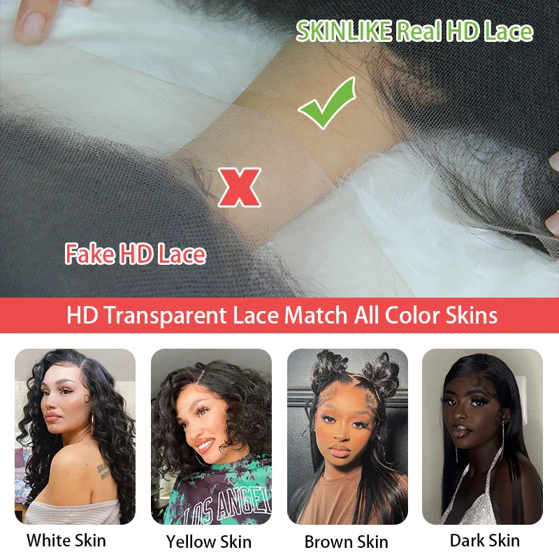 Ombre Kinky Straight 200% HD Lace Front Wig 5x5 Lace Closure Wig 13x6 Lace Frontal Wig Brazilian Wigs For Women Human Hair Remy