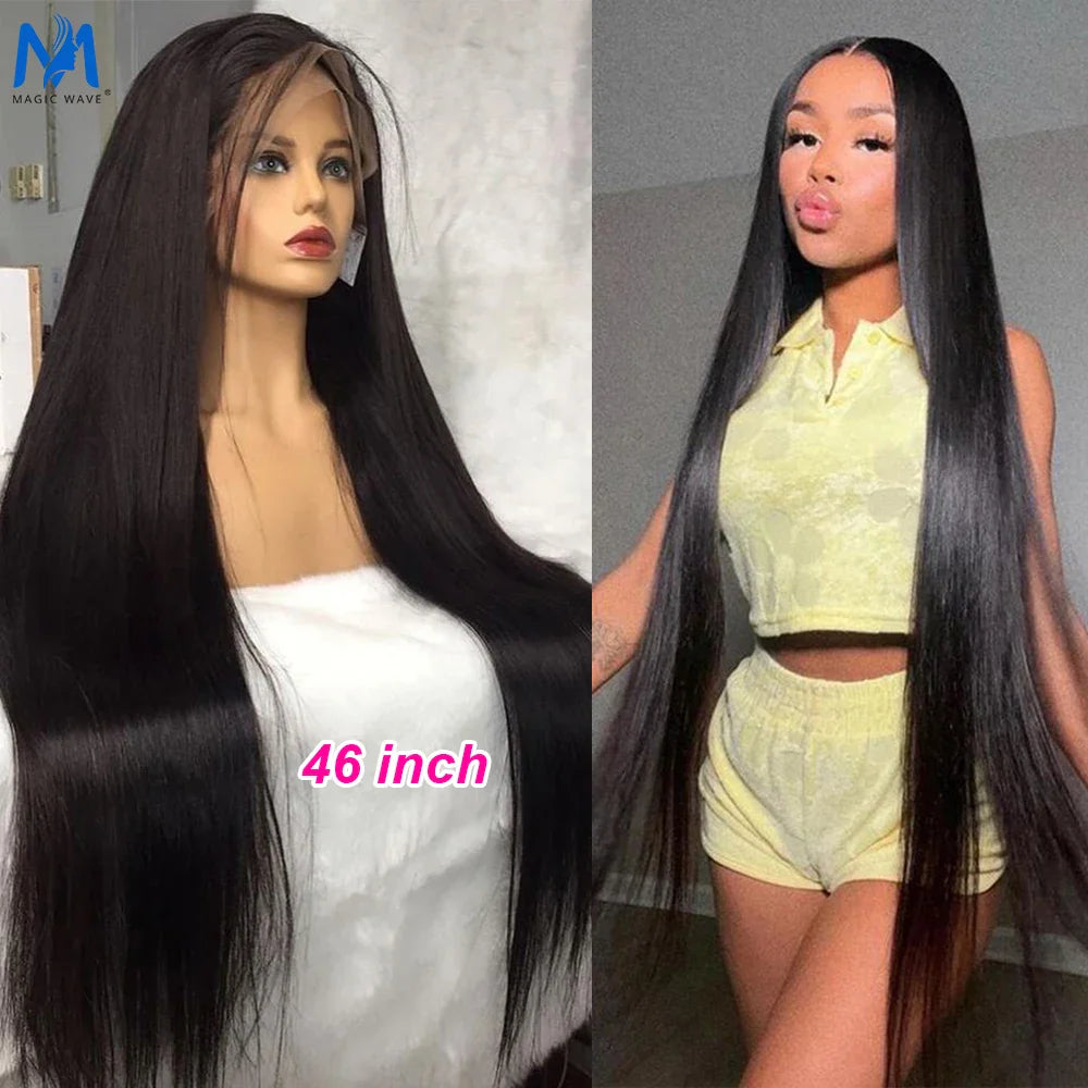 40 46 48 Inches Straight Human Hair Wigs 13x4 HD Lace Frontal Remy Human Hair Wigs for Black Women Brazilian Hair 250 Density