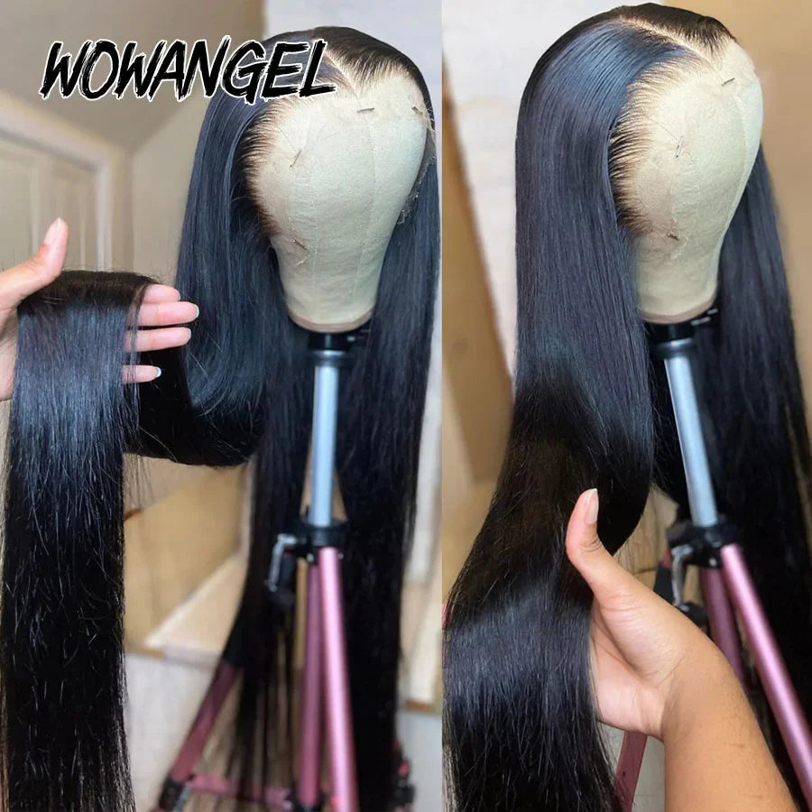 34inch Jet Black 13x6 HD Lace Front Wigs Straight Glueless Wig Human Hair Ready to Wear HD Lace Human Hair Wigs Brazilian Hair