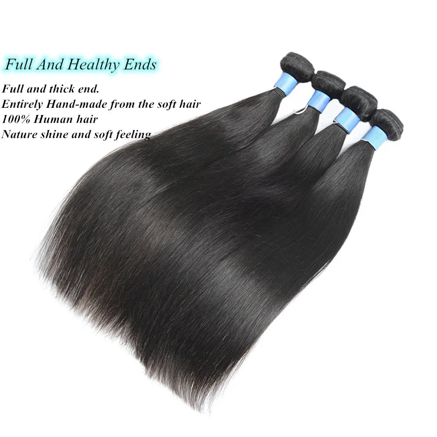 Wow Angel 2x6 HD Lace Closure with Bundles Human Hair Deep Parting Melt Skins 30 32inch Brazilian Straight Hair Extensions