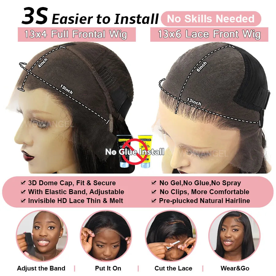 Wow Angel 1B27 Ombre Highlight 13x6 HD Lace Front Wigs Glueless Body Wave Pre plucked Ready to Wear Human Hair Wigs For Woman