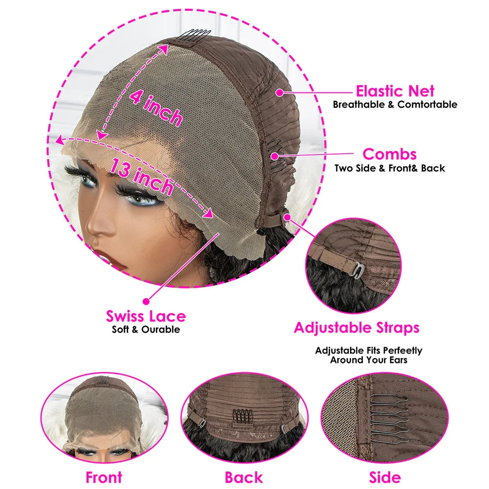 40 46 48 Inches Straight Human Hair Wigs 13x4 HD Lace Frontal Remy Human Hair Wigs for Black Women Brazilian Hair 250 Density