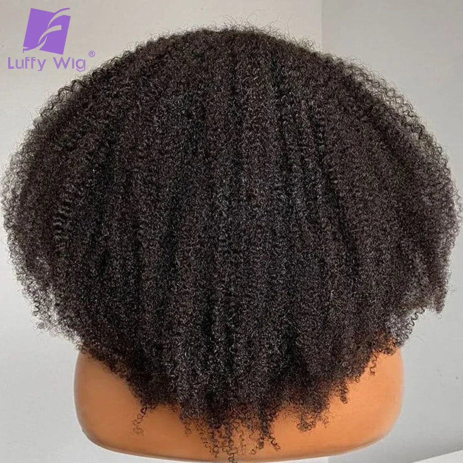 Glueless V Part Wig Kinky Curly Brazilian Human Hair No Leave Out Upgrade U Part Afro 4B 4C Deep Curl V Shape Wigs For Women