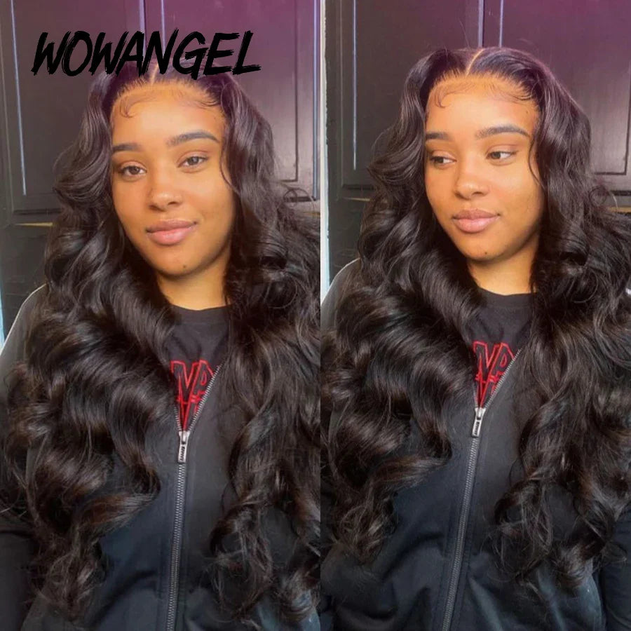 Wow Angel 7x7 HD Lace Closure Wigs 34inch Body Wave Wigs Remy Hair 6x6 HD Lace Closure Human Hair Wigs Pre Plucked Glueless Wigs