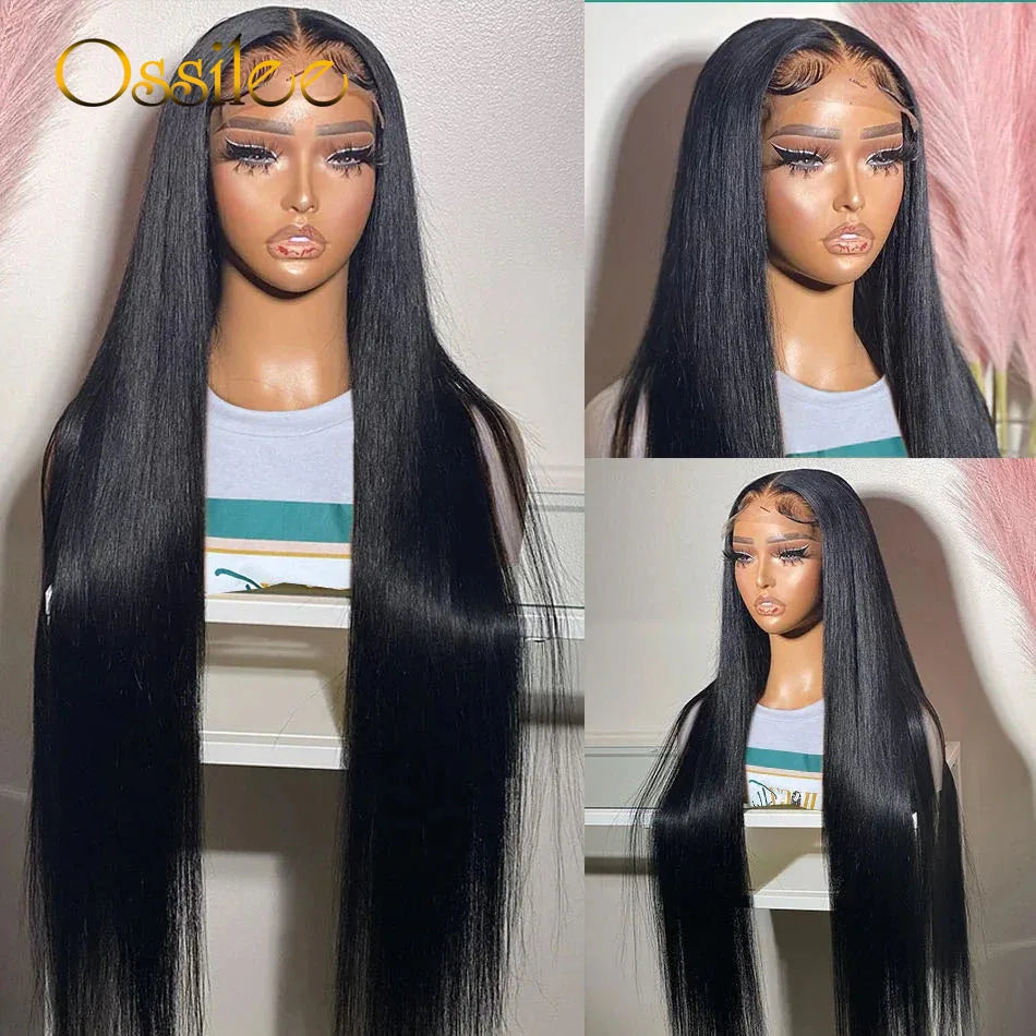 5x5 HD Lace Closure Wig Straight Glueless Wig Human Hair Brazilian 6x6 Lace Closure Wig Pre Plucked Ossilee Hair Wig