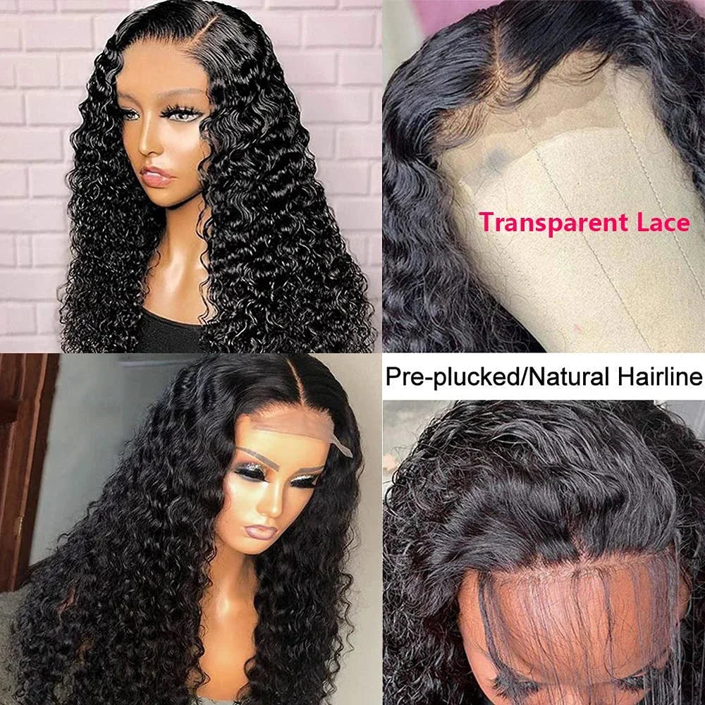 Kinky Curly Lace Wigs Natural Black Curly 13X4 Lace Front Wigs Highlight Ombre Brown Synthetic Wigs T Part Pre Plucked Baby Hair