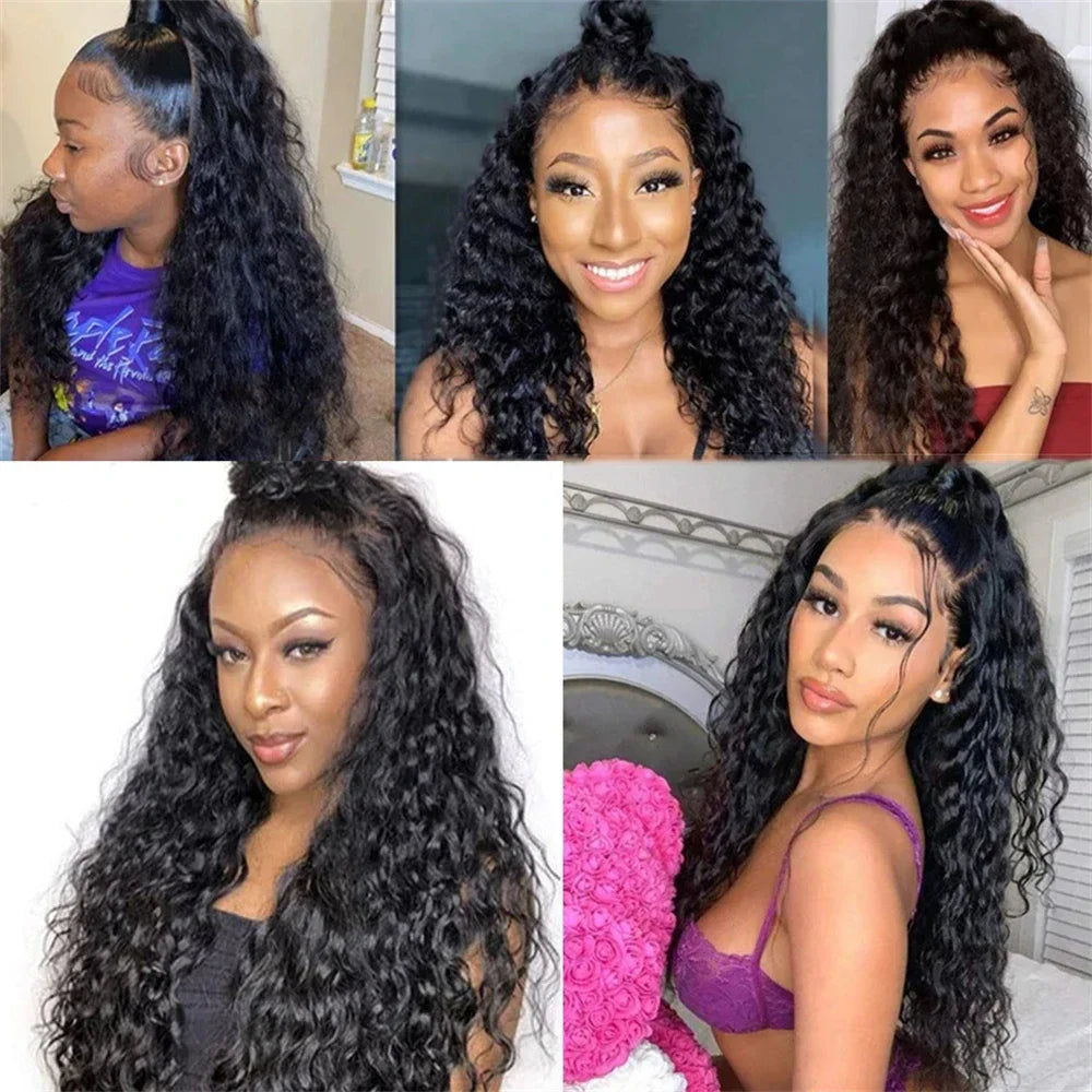 Kinky Curly Lace Wigs Natural Black Curly 13X4 Lace Front Wigs Highlight Ombre Brown Synthetic Wigs T Part Pre Plucked Baby Hair