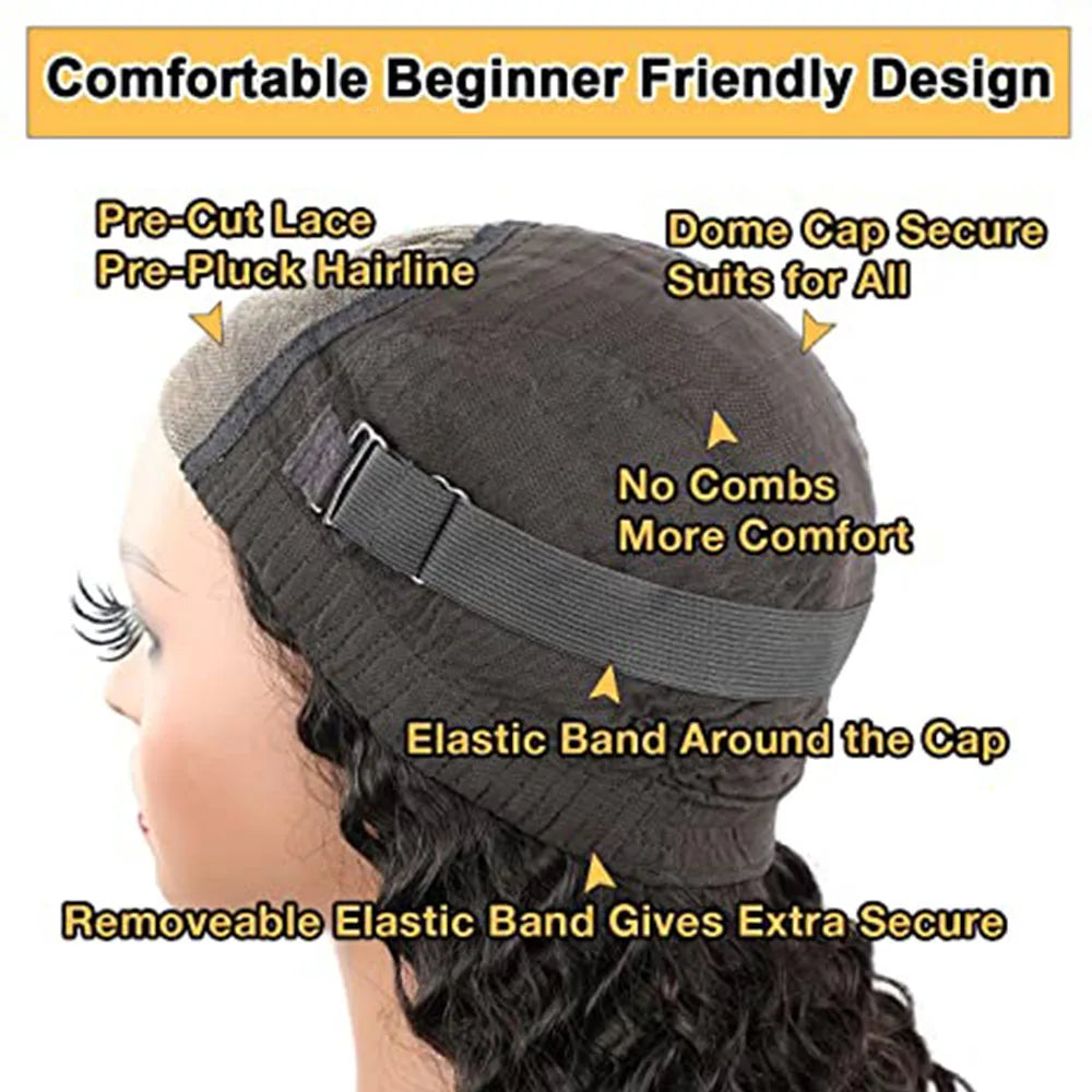 Double Drawn Glueless Wig Pre Plucked Human Hair Ready To Go 250% Density Bone Straight 4x4 13X6 HD Transparent Lace Frontal Wig
