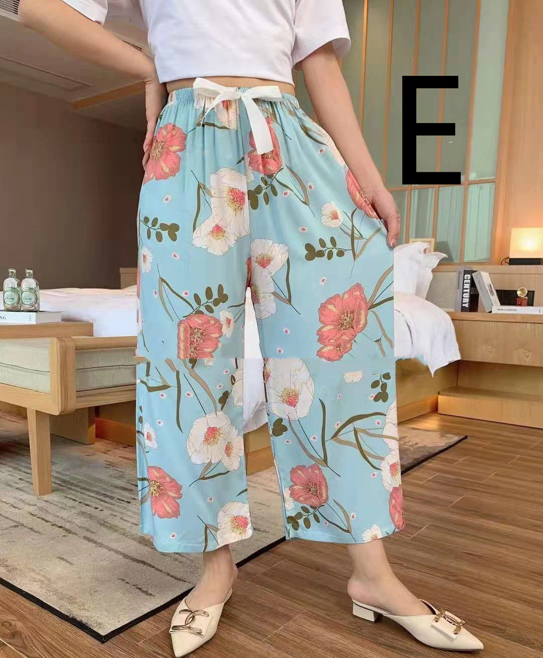 Cotton Silk Pajama Pants, Thin Cotton Silk Wide-leg Pants, Home