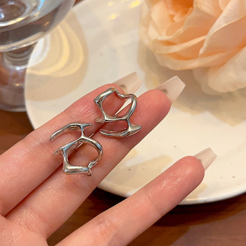 Internet Celebrity Irregular Liquid Stud Earrings For Women Simple