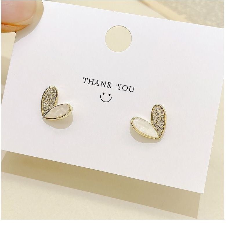 Wine Red Bean-shaped Stud Earrings Retro