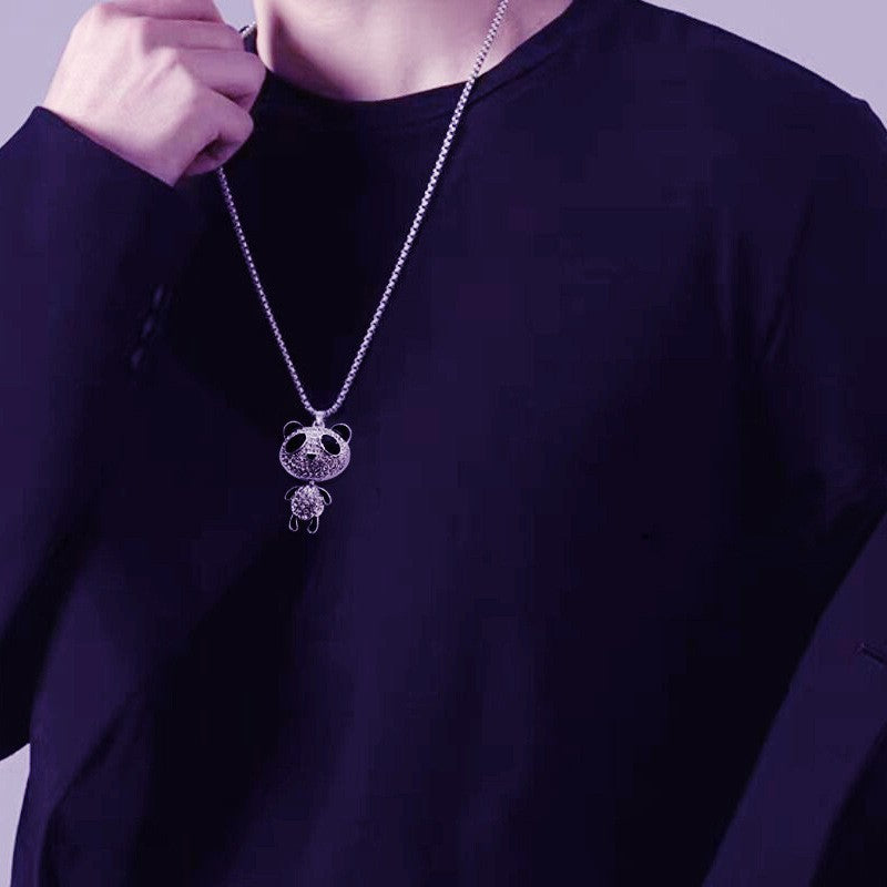 Silver Fishbone Necklace Set With Diamond All Match Student Net Red Accessories