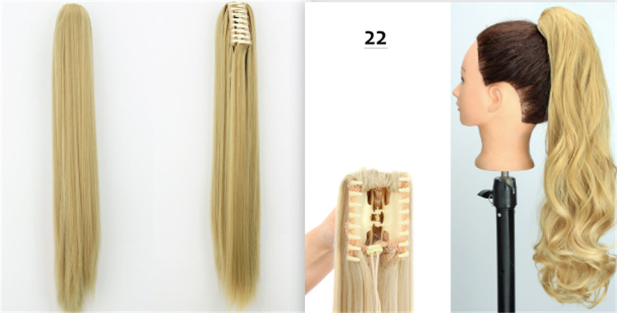 Fashion Ponytail Claw Clip Long Straight Hair Human Wig Fluffy