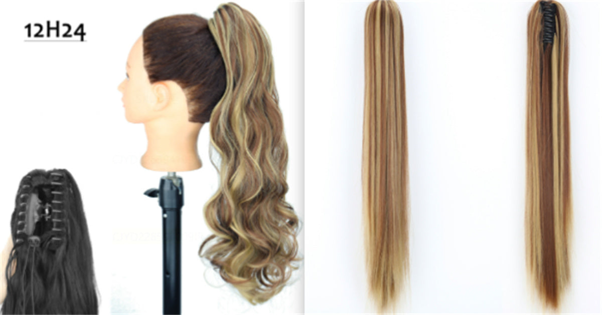Fashion Ponytail Claw Clip Long Straight Hair Human Wig Fluffy