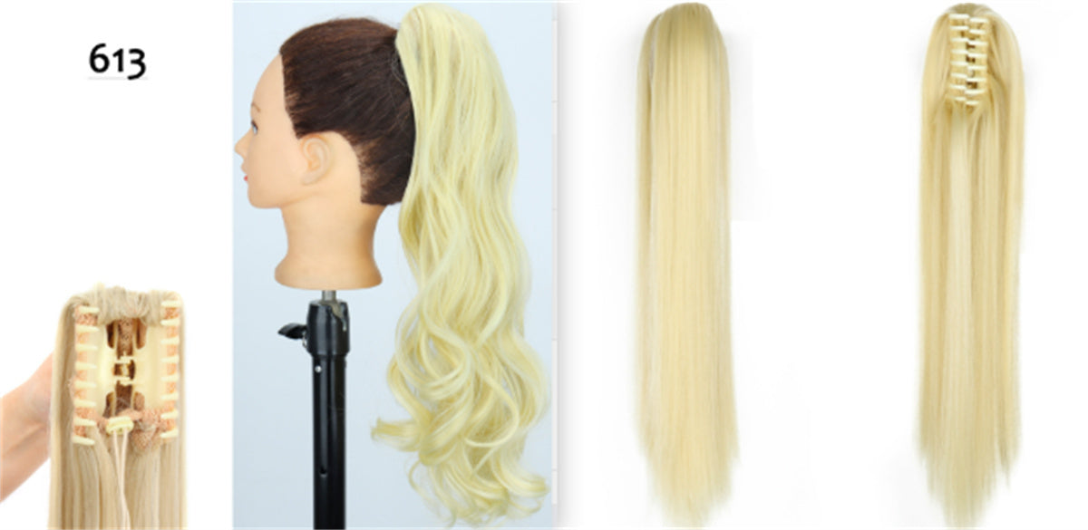 Fashion Ponytail Claw Clip Long Straight Hair Human Wig Fluffy