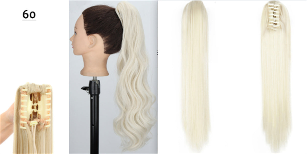 Fashion Ponytail Claw Clip Long Straight Hair Human Wig Fluffy