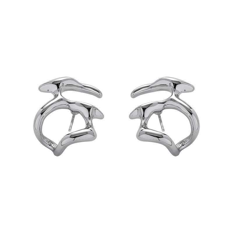 Internet Celebrity Irregular Liquid Stud Earrings For Women Simple