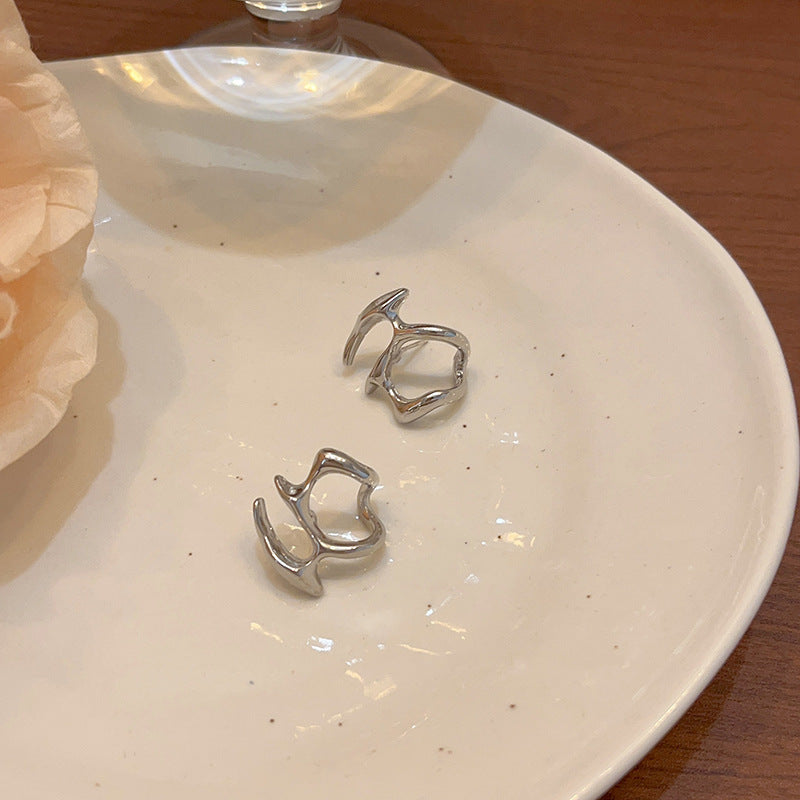 Internet Celebrity Irregular Liquid Stud Earrings For Women Simple