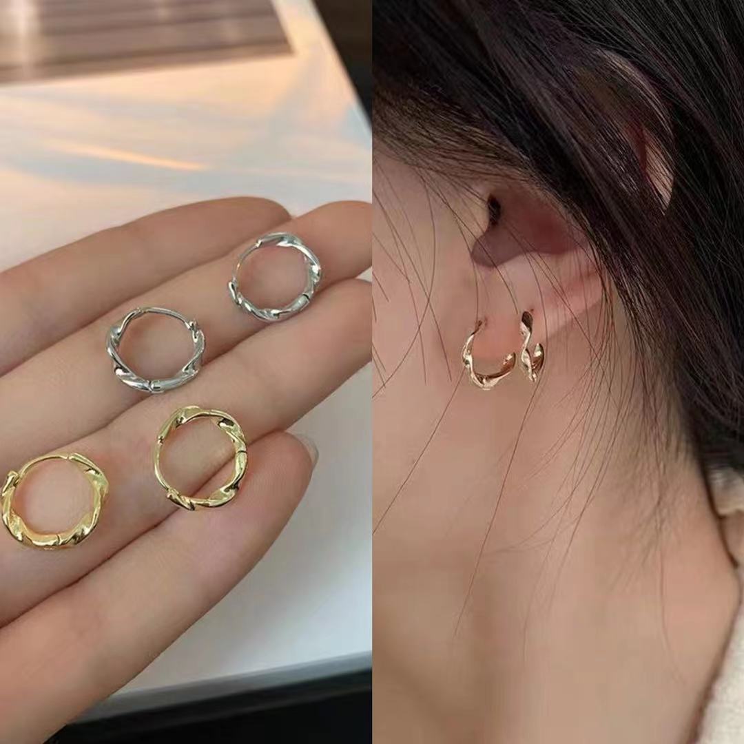 Geometric Irregular Twisted Stud Earrings Simple Women