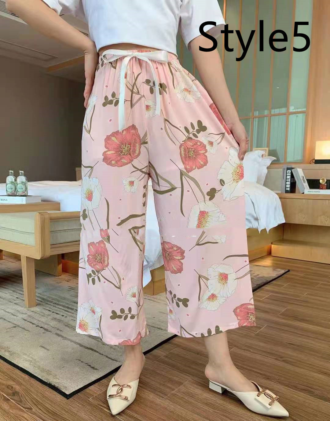 Cotton Silk Pajama Pants, Thin Cotton Silk Wide-leg Pants, Home