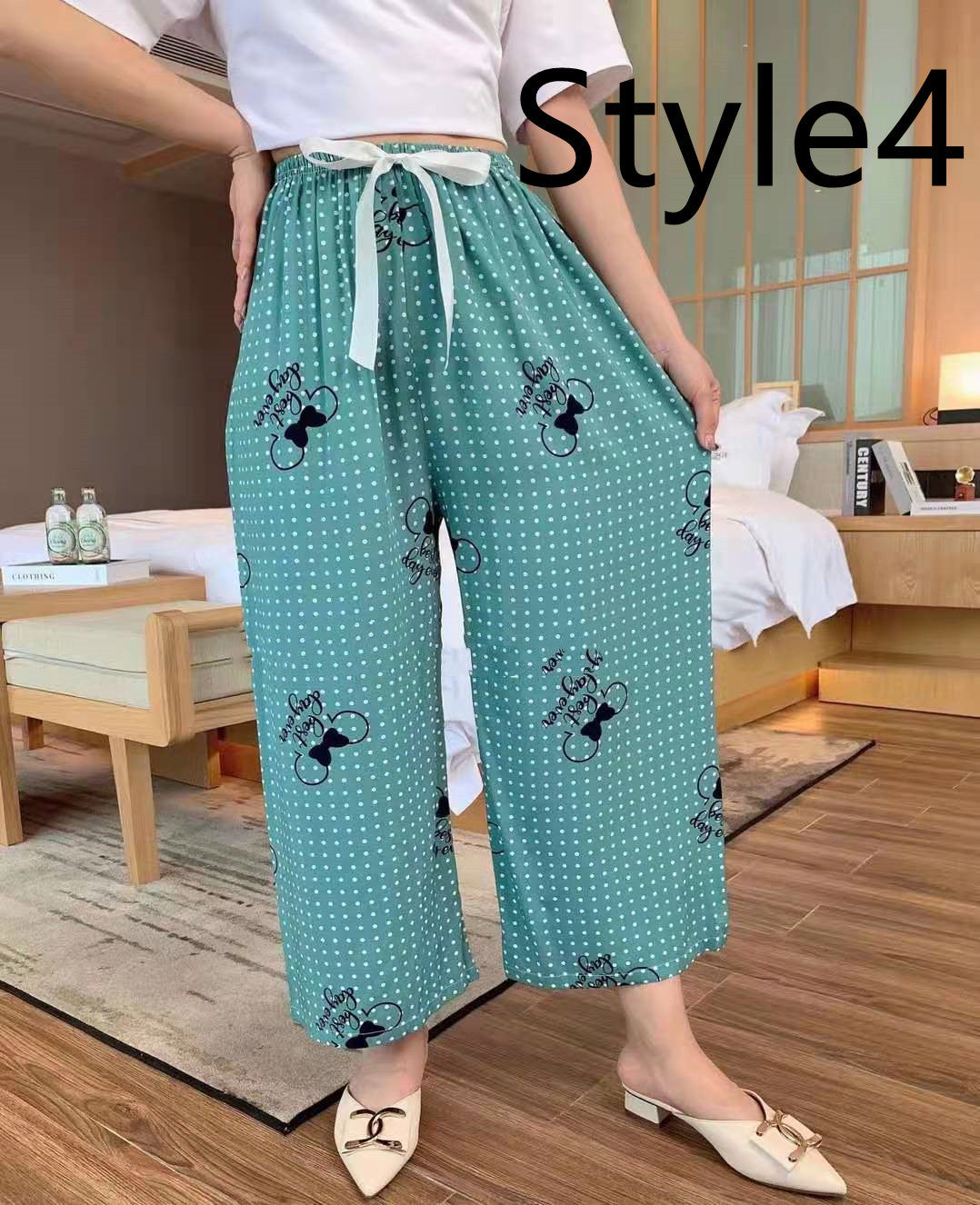 Cotton Silk Pajama Pants, Thin Cotton Silk Wide-leg Pants, Home