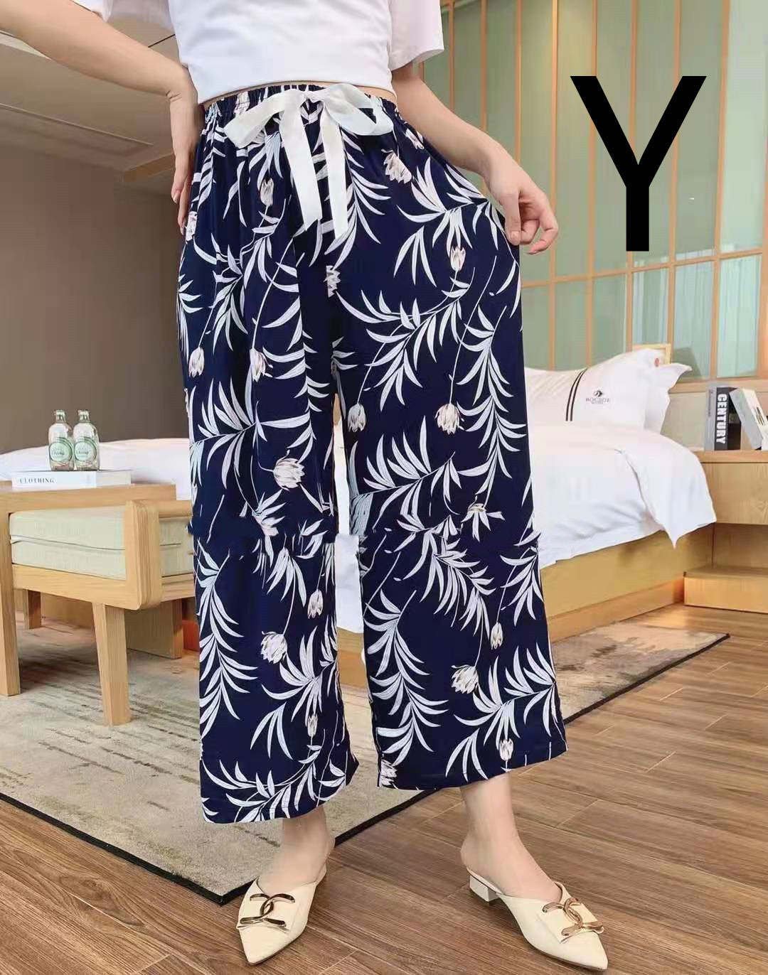 Cotton Silk Pajama Pants, Thin Cotton Silk Wide-leg Pants, Home