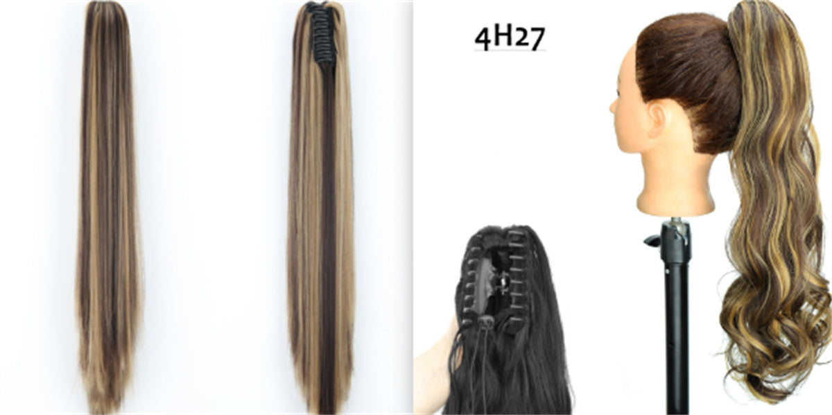 Fashion Ponytail Claw Clip Long Straight Hair Human Wig Fluffy