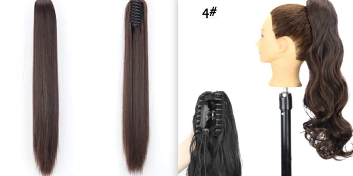 Fashion Ponytail Claw Clip Long Straight Hair Human Wig Fluffy