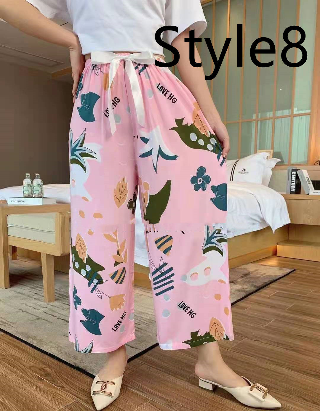 Cotton Silk Pajama Pants, Thin Cotton Silk Wide-leg Pants, Home