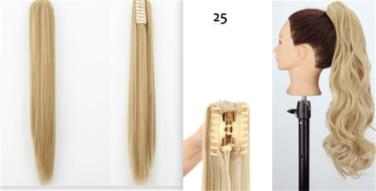 Fashion Ponytail Claw Clip Long Straight Hair Human Wig Fluffy