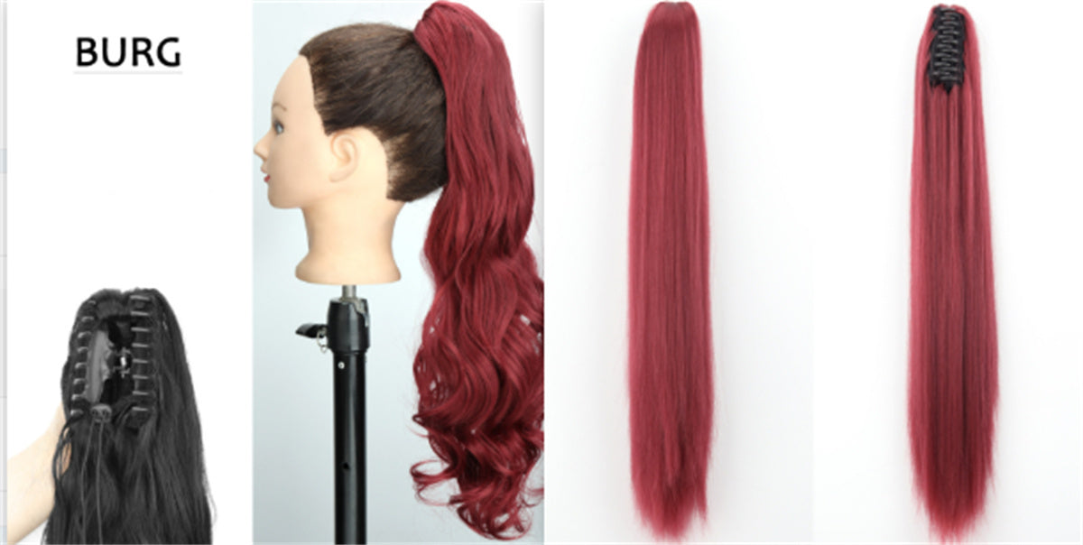 Fashion Ponytail Claw Clip Long Straight Hair Human Wig Fluffy