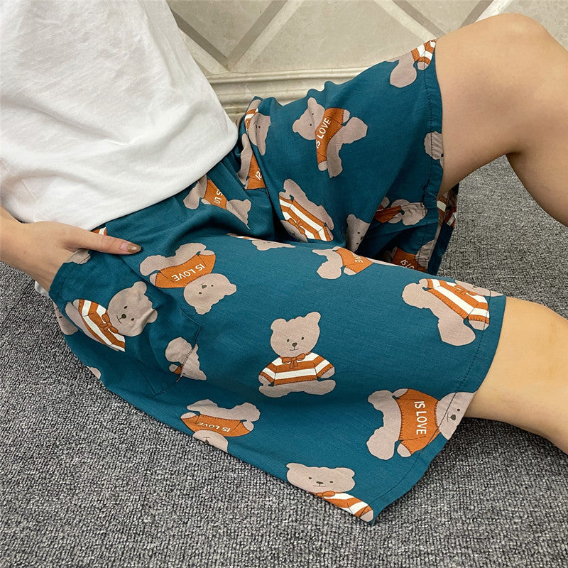 Summer Women's Pajama Pants Cotton Silk Shorts Home Loose