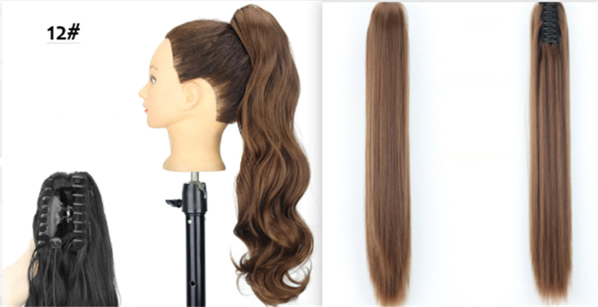 Fashion Ponytail Claw Clip Long Straight Hair Human Wig Fluffy