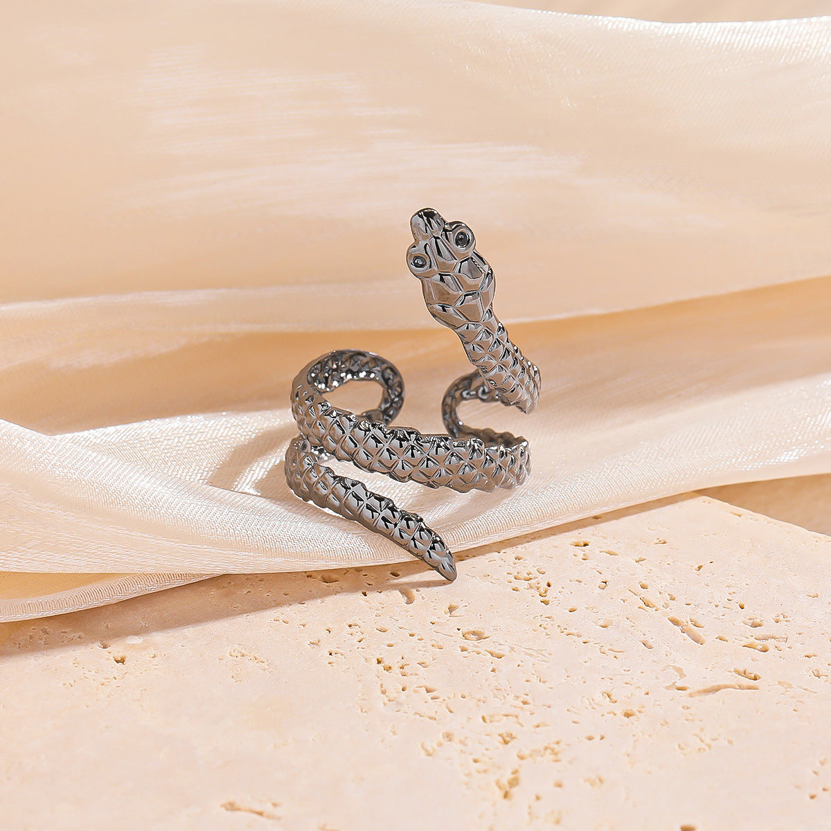 French Style European And American Design Open Snake Ring Personality Simple