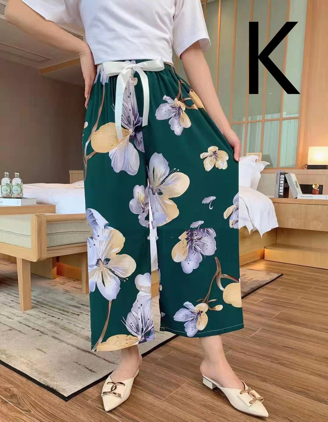 Cotton Silk Pajama Pants, Thin Cotton Silk Wide-leg Pants, Home