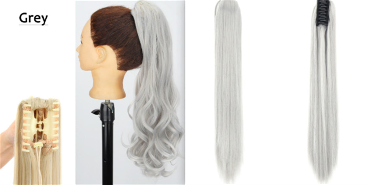 Fashion Ponytail Claw Clip Long Straight Hair Human Wig Fluffy