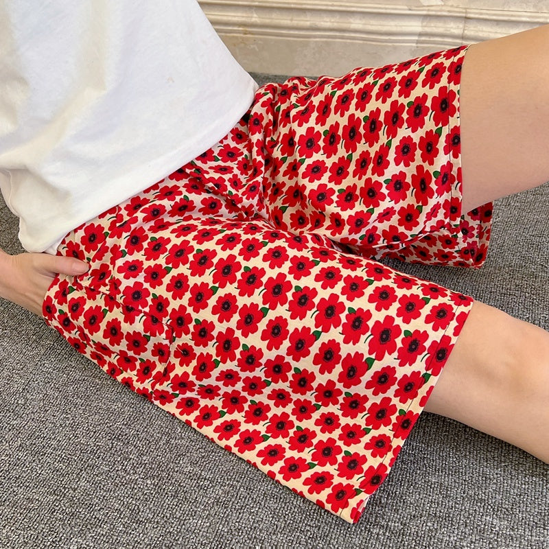 Summer Women's Pajama Pants Cotton Silk Shorts Home Loose