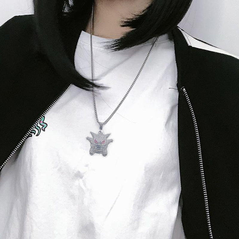 Silver Fishbone Necklace Set With Diamond All Match Student Net Red Accessories