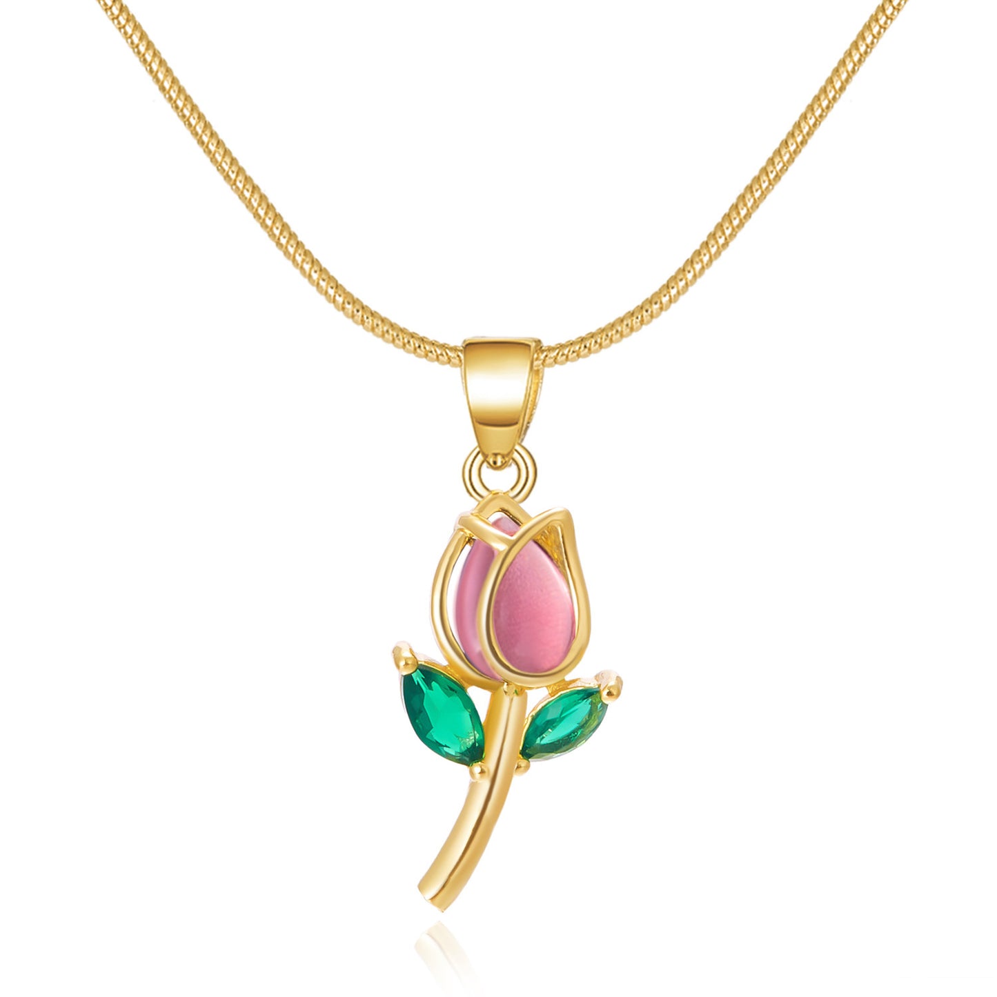 Elegant Tulip Diamond-studded Necklace