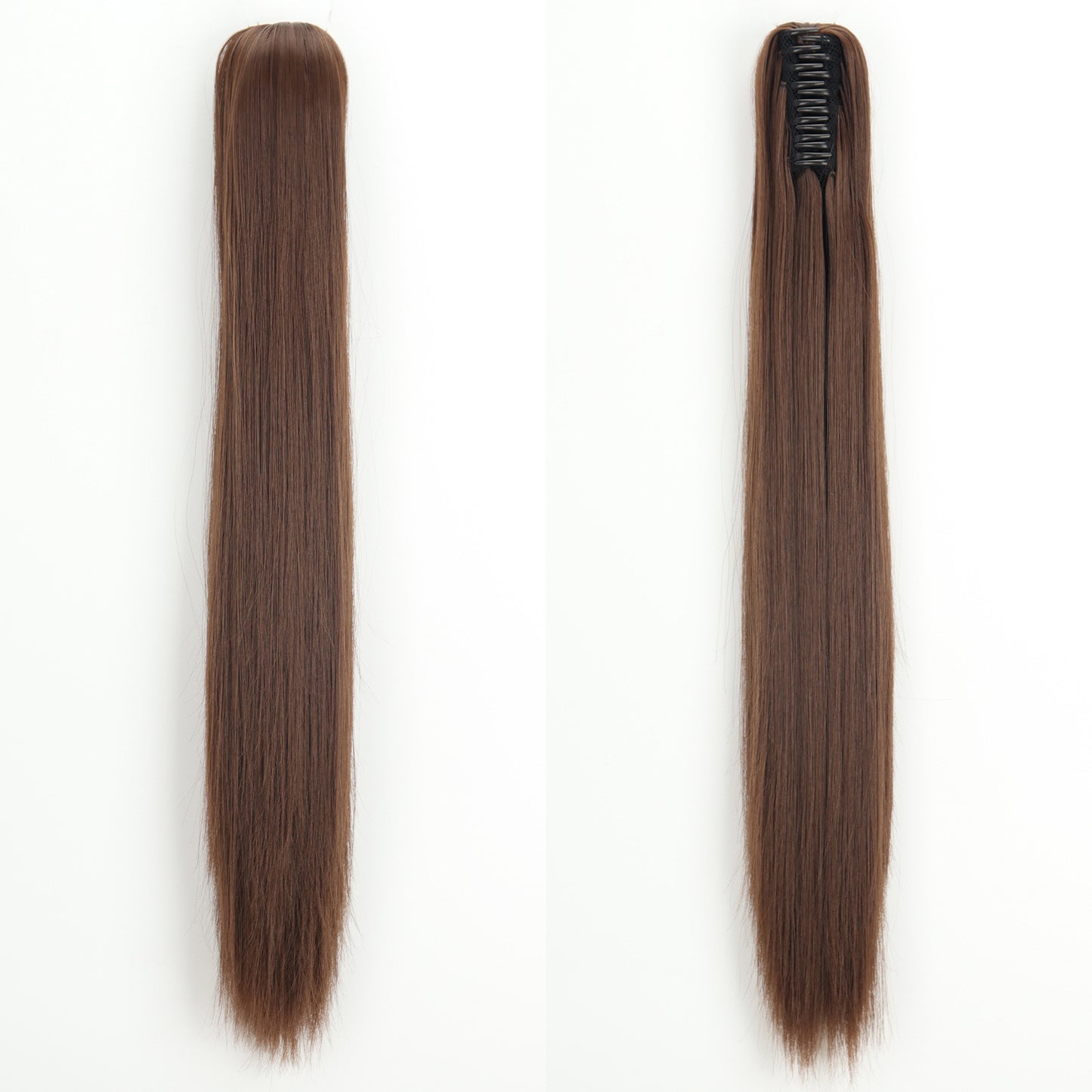 Fashion Ponytail Claw Clip Long Straight Hair Human Wig Fluffy